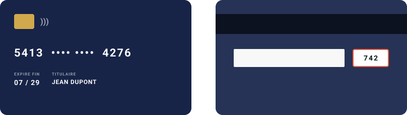 Carte bancaire stylisée — paiement sécurisé via PayPlug SSL